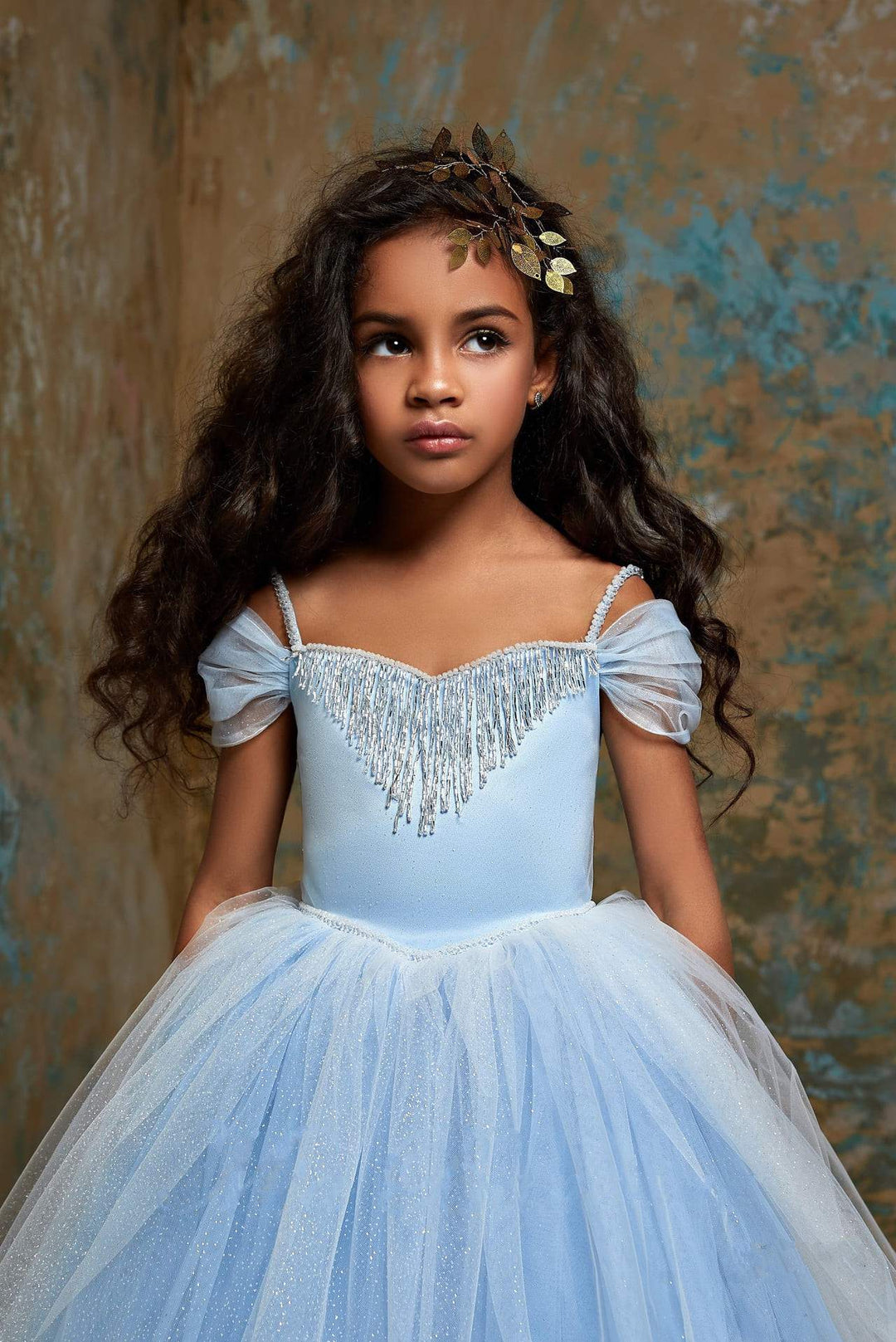 Cinderella — Royal blue satin bow-back dress