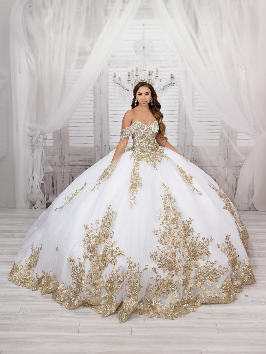 House of Wu — Cobalt blue beaded princess gown