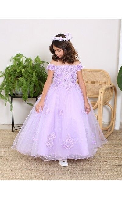 Joy Kids — Dusty rose sequin bodice tulle gown