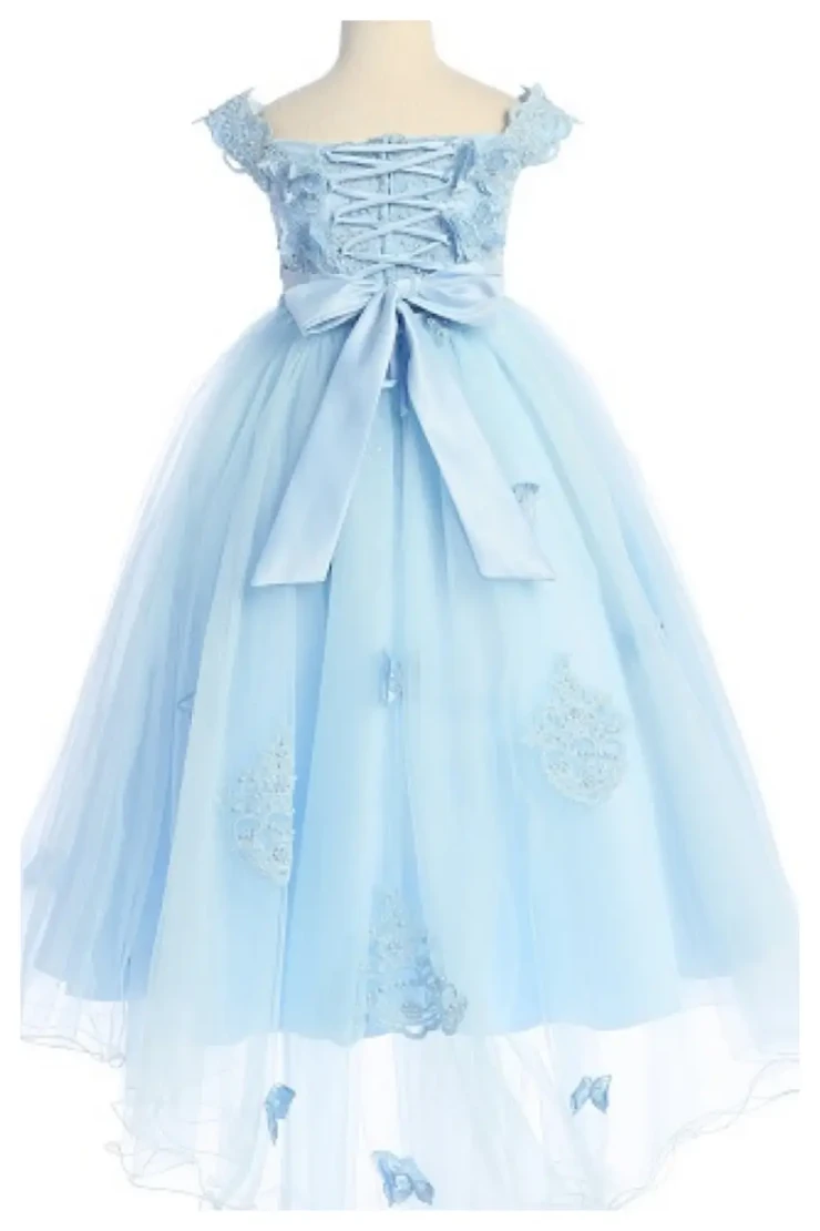 Joy Kids — Mint green layered chiffon dress